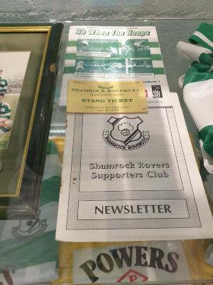 RDS stand ticket, 1990, and Supporters Club newsletter