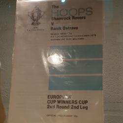 Programme, Shamrock Rovers v Banik Ostrava, Cup Winners' Cup, 1 November 1978