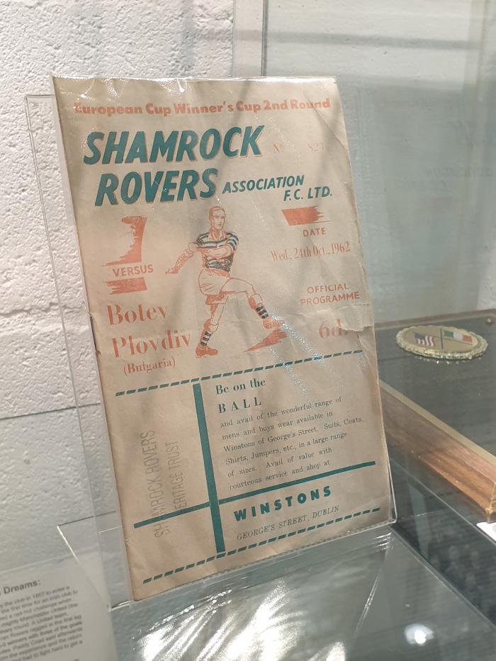 Programme, Shamrock Rovers v Botev Plovdiv, Cup Winners' Cup second round, 24 October 1962