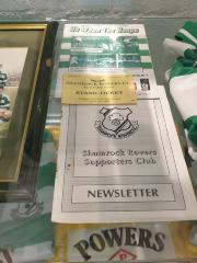 RDS stand ticket, 1990, and Supporters Club newsletter