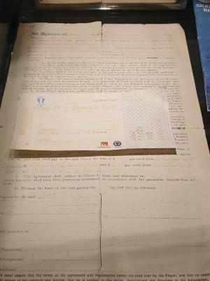 Match ticket, Malmo FF v Shamrock Rovers, with player contract agreement