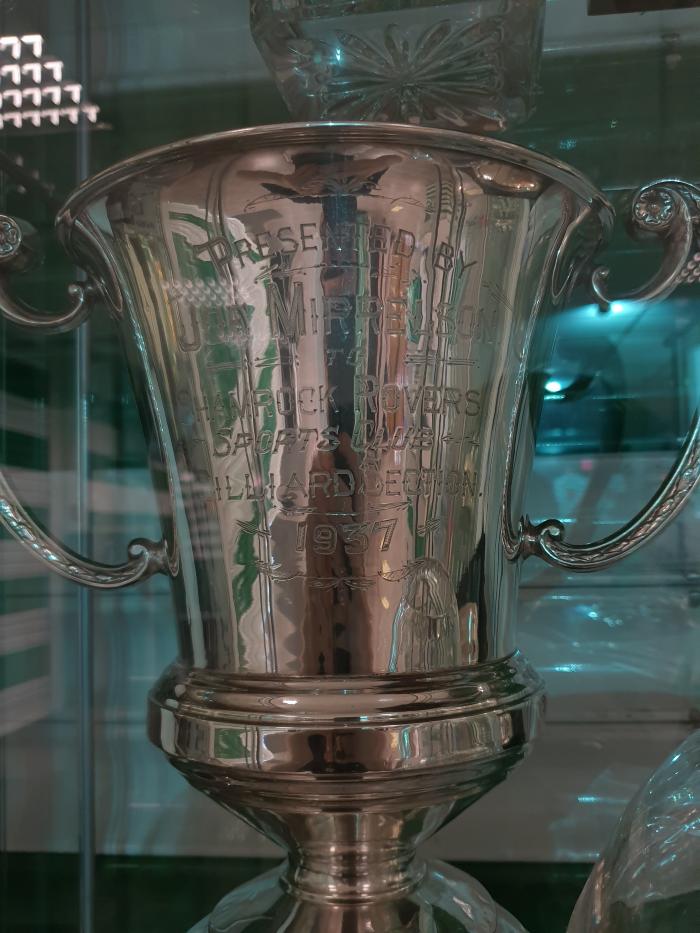 Trophy, Shamrock Rovers Sports Club Billiard Section, 1937