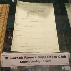 Shamrock Rovers Supporters Club membership form, 1980s