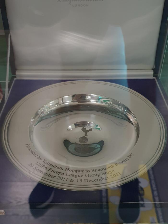 Silver dish, Shamrock Rovers v Tottenham Hotspur, Europa League group stage, 2011