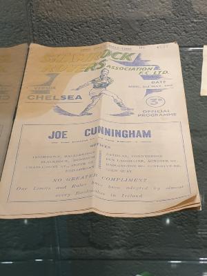 Programme, Shamrock Rovers v Chelsea, 2 May 1955