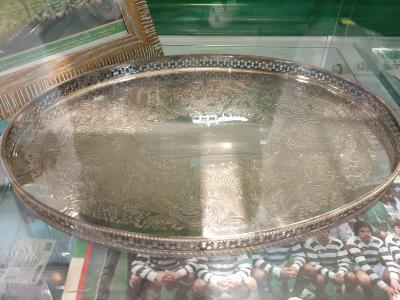 Silver dish, Linfield v Shamrock Rovers, presented in friendship, 1991