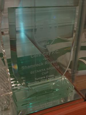 Glass trophy, Cork City v Shamrock Rovers, Setanta Sports Cup, Turner's Cross, 22 April