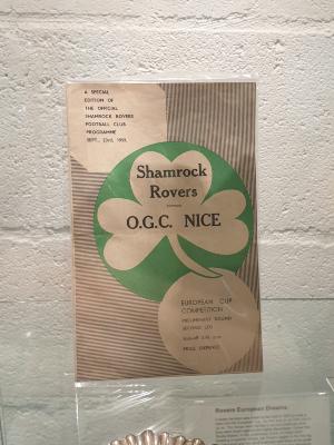 Programme, Shamrock Rovers v OGC Nice, European Cup, 23 September 1959