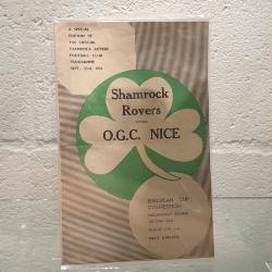 Programme, Shamrock Rovers v OGC Nice, European Cup, 23 September 1959