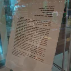 Letter accompanying a John Giles shirt