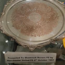 Silver dish, Manchester United v Shamrock Rovers, Old Trafford, European Cup, 2 October 1957