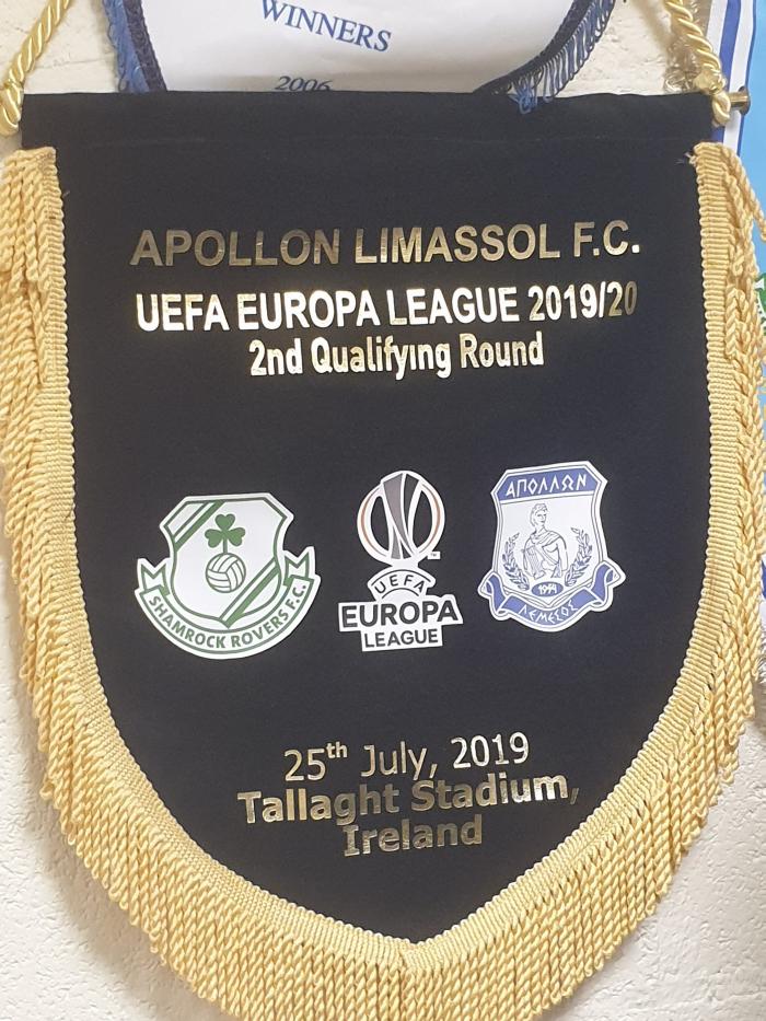 Pennant, Apollon Limassol v Shamrock Rovers, Europa League 2019/20 second qualifying round, 25 July 2019