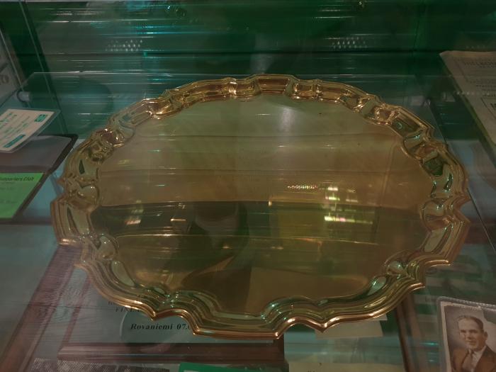 Silver dish, Shamrock Rovers v Luton Town, pre-season friendly, 1989