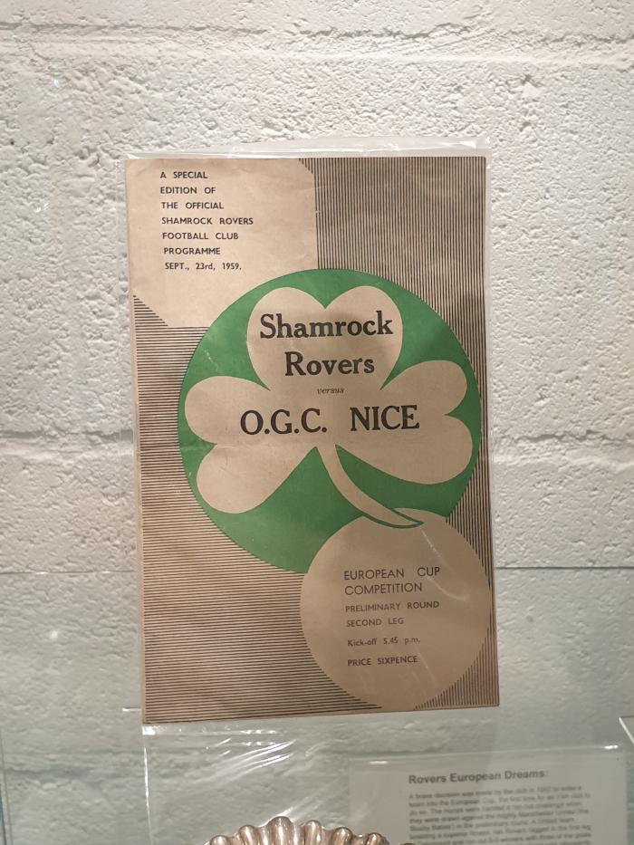 Programme, Shamrock Rovers v OGC Nice, European Cup, 23 September 1959