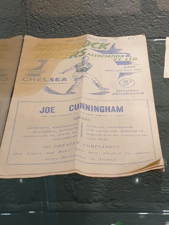 Programme, Shamrock Rovers v Chelsea, 2 May 1955