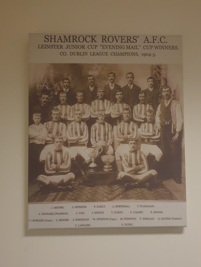 Canvas reproduction, Shamrock Rovers 1904-05, Leinster Junior Cup and Evening Mail Cup winners