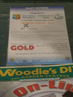 Poster, Odra Wodzisław v Shamrock Rovers, 2003