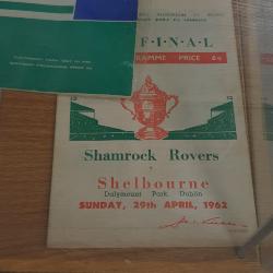 Programme, Shamrock Rovers v Shelbourne, cup final, 29 April 1962