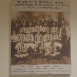 Canvas reproduction, Shamrock Rovers 1904-05, Leinster Junior Cup and Evening Mail Cup winners