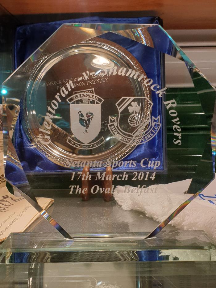 Glass trophy, Glentoran v Shamrock Rovers, Setanta Sports Cup, 17 March 2014