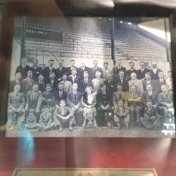 Framed group photograph at a stadium, Shamrock Rovers