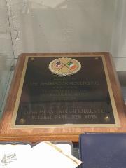 Plaque commemorating Shamrock Rovers v Long Island Rough Riders, 12 August 1995