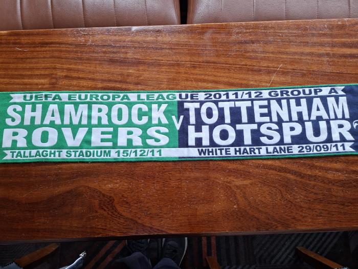 Shamrock Rovers v Tottenham Hotspur half-and-half scarf, Europa League 2011/12