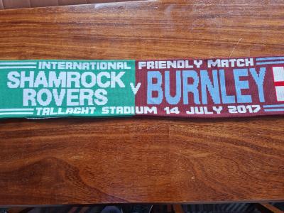 Shamrock Rovers v Burnley half-and-half scarf, 14 July 2017