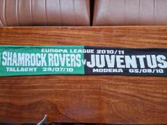 Shamrock Rovers v Juventus half-and-half scarf, Europa League 2010/11