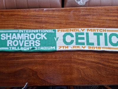 Shamrock Rovers v Celtic half-and-half scarf, 7 July 2018