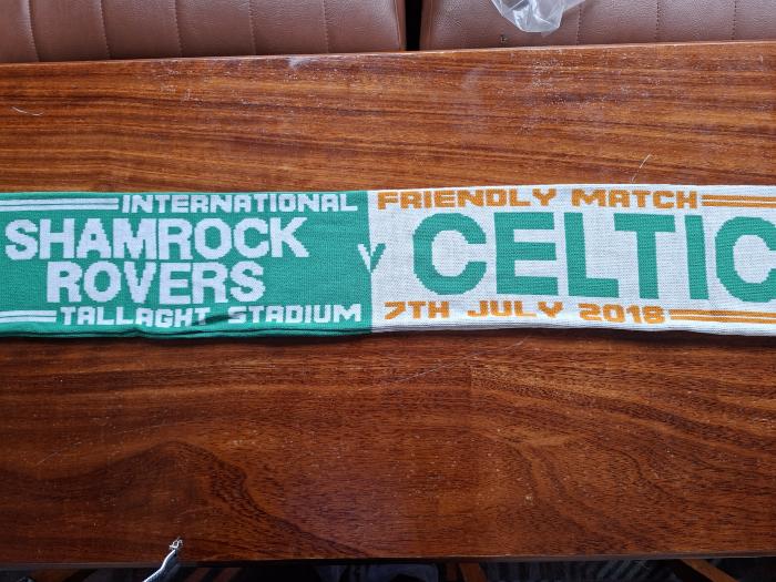 Shamrock Rovers v Celtic half-and-half scarf, 7 July 2018