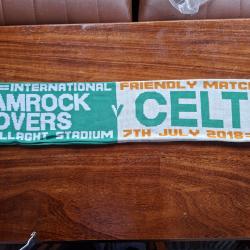 Shamrock Rovers v Celtic half-and-half scarf, 7 July 2018